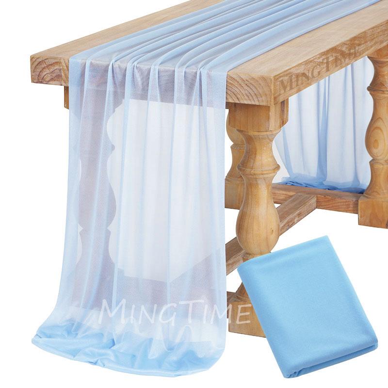 Caminho de Mesa Macio Rosa Blush Poeira Gaze Rústico Boho Natural Casamento Festa Chá de Bebê Jantar Ornamento Decoração