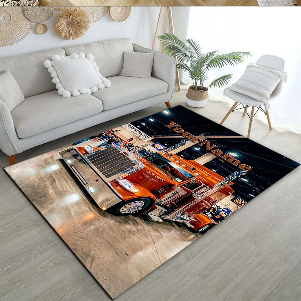 Kw Heavy Trucks Customizable Name Floor Mat Perfect for Hallway Bedrooms Outdoor Entryway Anti-slip Rug Decorate Offices