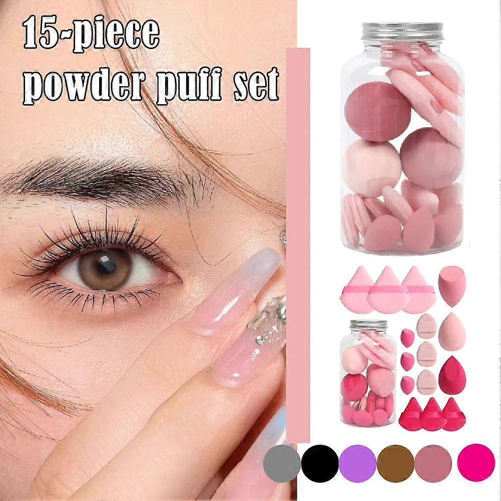 Professional 15-Piece Makeup Sponge Set Multi-Shape Blenders For Flawless Foundation Liquid Powder Application Soft Reusable Beauty Blending Tools