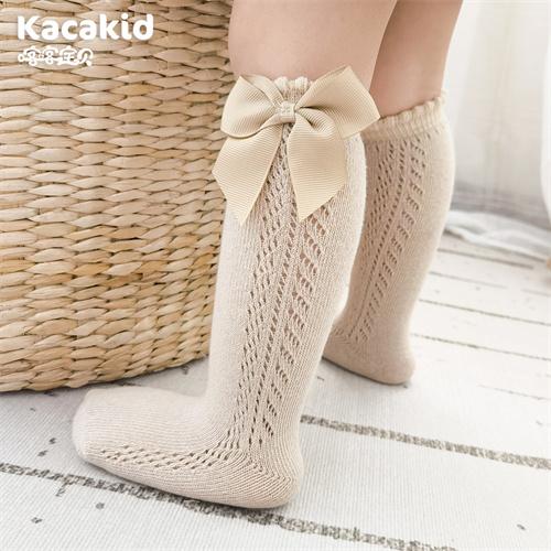 

От 0 до 7 лет летние сетчатые детские носки для девочек, хлопковые однотонные носки с бантом для девочек, модная одежда принцессы, аксессуары, новинка 2023 года S слоновая кость