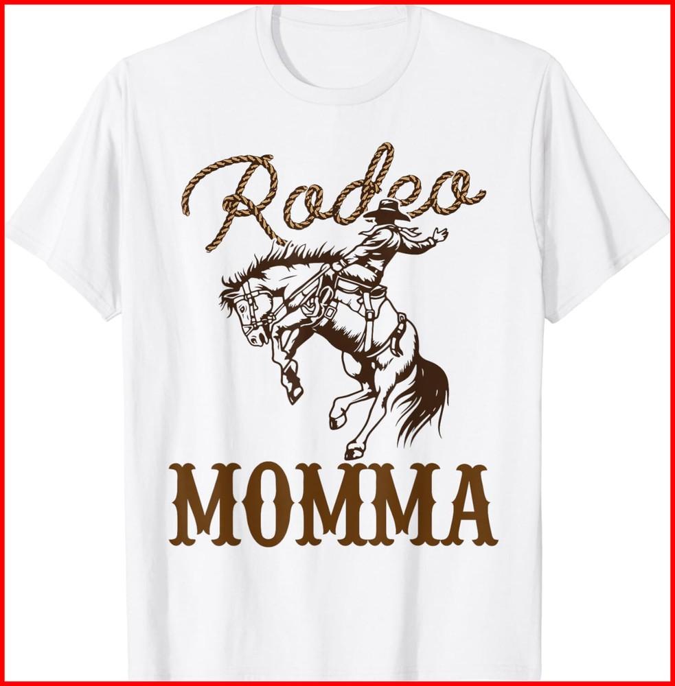 Momma 1st Birthday Cowboy Mom Western Rodeo Party White Cotton T-Shirt Unisex T-Shirt XXXXL