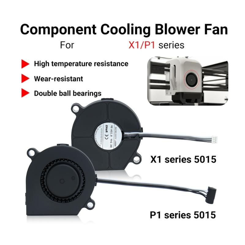 Double Ball Bearing 5015 Blower Fan Enhances Heat Dissipation Silents Running For 3D Printers