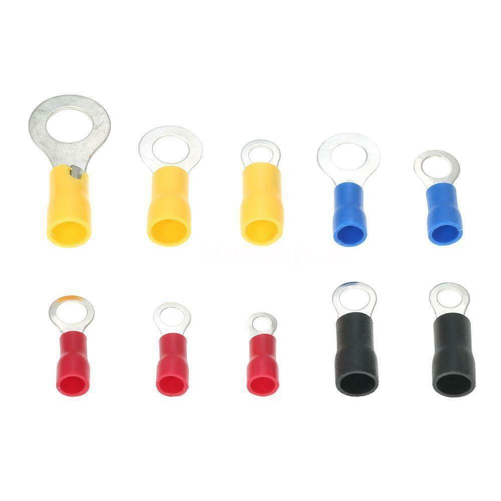 102 stk. Ringklemmer Isolert Kabelkontakt Ledningskrimping Butt Ring Sett