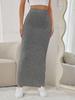 Elegant European & American Elastic Waist Bodycon Midi Skirt - Women's French Chic Style