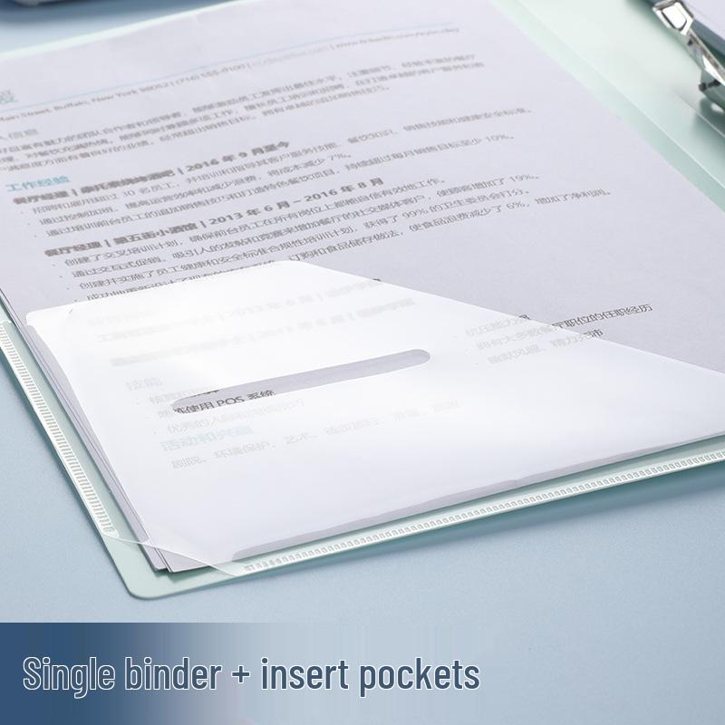 Morandi Double Clip A4 Folder for Students - Loose-leaf Test Paper & Office Document Storage