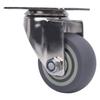 3 Inch Caster 304 Stainless Steel Plate TPR Wheel Quiet Rotating Universal Caster for Cart Furniture Workbench