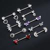 1 Pair Both Sides Screwed Belly Button Rings Sets Stainless Steel Body Piercing Ring