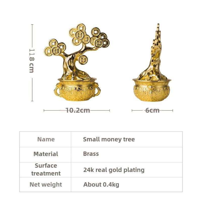 Lucky Money Tree Copper Ornament Home Decor Gift for Housewarming Business Opening Handicraft