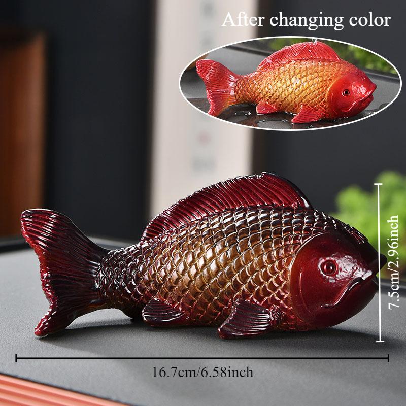 Teetisch Atmosphäre Dekoration Interessant China-Chic Farbwechselnder Fisch Tee Haustier Tischdekoration Kann Tee aufgießen und mit Tee spielen