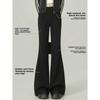 Micro Flared Pants For Women With Stretch Polyester And High Waist Design For Casual Spring Wear
