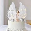Angel Feather Wings Birthday Cake Decoration Plug-In Accessories Model Baking Knickknacks