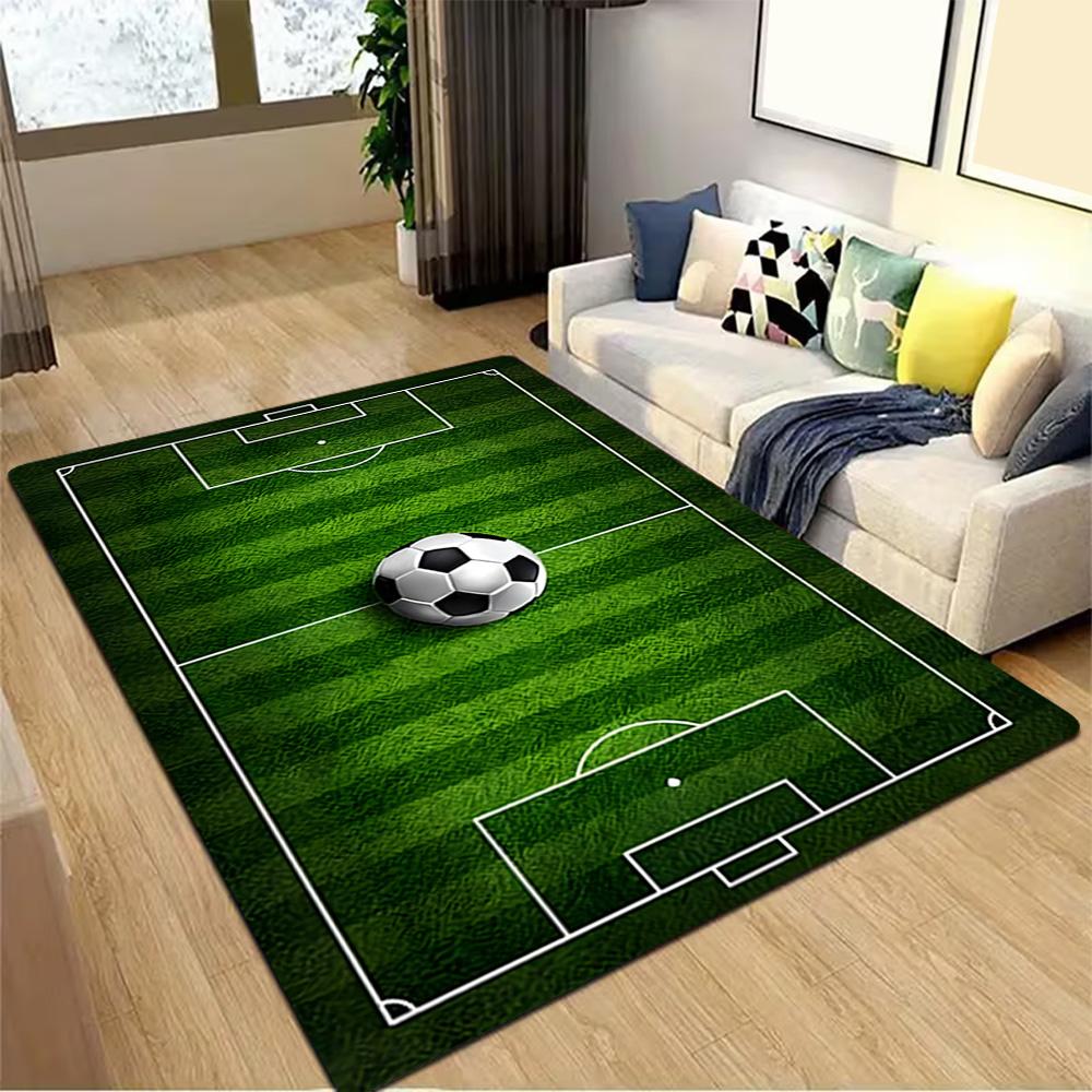 Tappeto Campo da Calcio,Tappeto,Soggiorno,Camera da Letto, Antiscivolo,Tappeto Quadrato