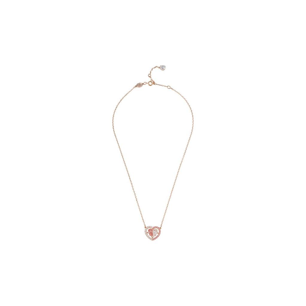 Swarovski Gema Symmetrical Heart Cubic Zirconia Necklace Women Necklace Pink 5653007