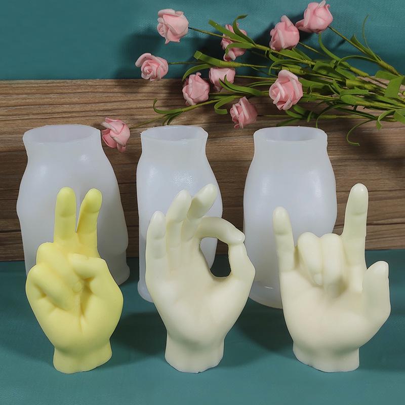 Three Faiths Hand Gesture Candle Mold for DIY Aroma Candles & Diffusers
