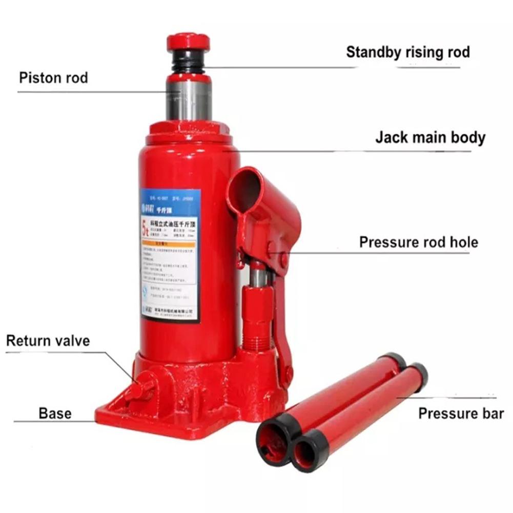 2/5/10 Ton Car Jacks Tools Heavy Duty Vertical Hydraulic Car Jack Lift Stand Welded Bottle Jack for Car Pickup Truck RV Repair