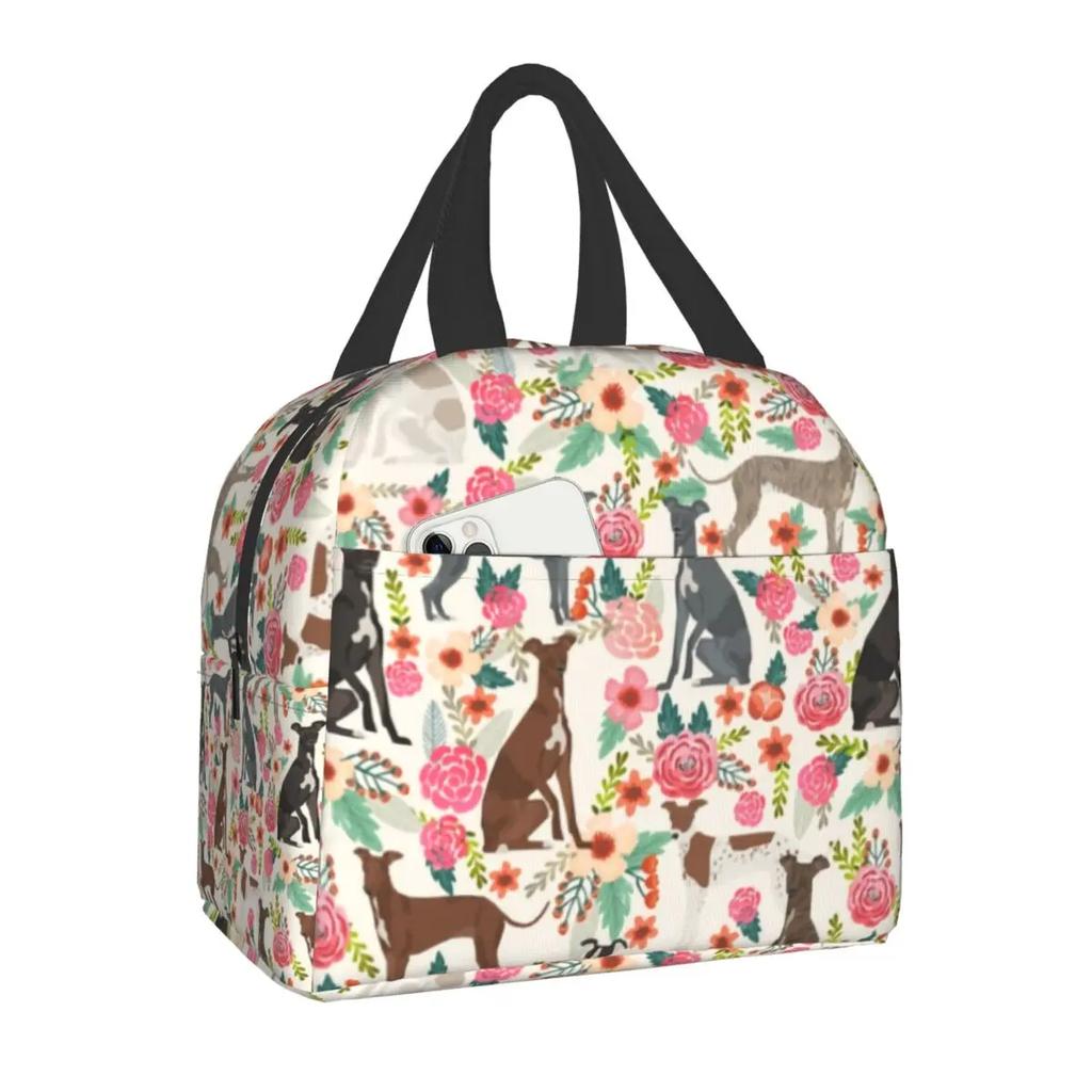 Chihuahuas Valentines Thermal Insulated Lunch Bags Women Cute Dog Puppy Portable Lunch Tote for Work School Travel Food Box