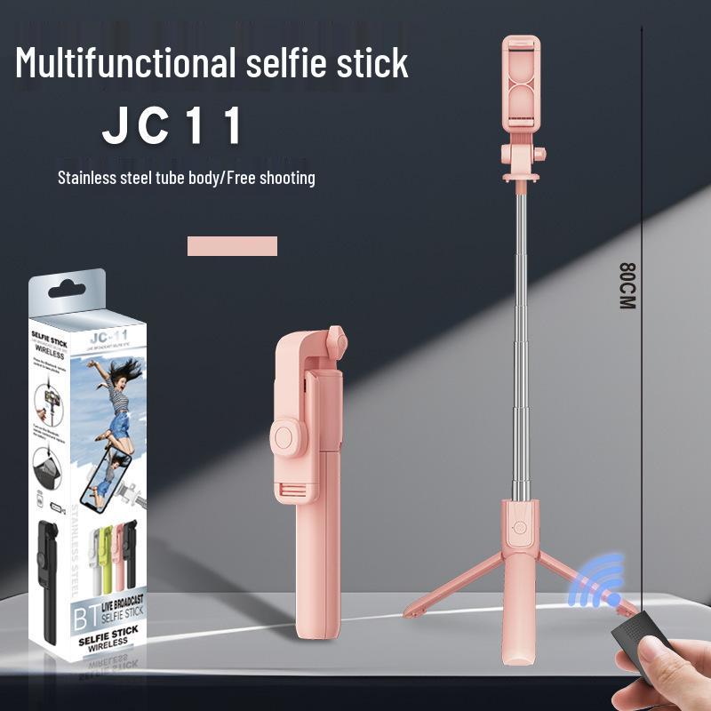Bluetooth Selfie Stick with Fill Light and Portable Tripod Stand