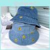 Stylish Denim Fisherman Hat Women Harajuku Vintage Bucket Hat Korean Style Sun Protection Hat Men Blue Shades 55-58cm