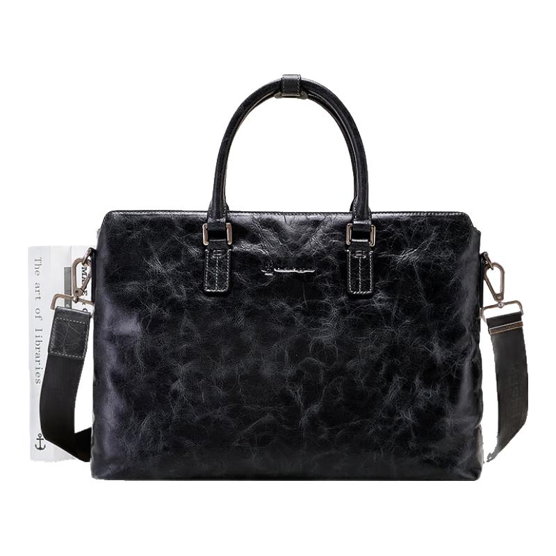 Мужской кожаный деловой портфель Hush Puppies 14-inch