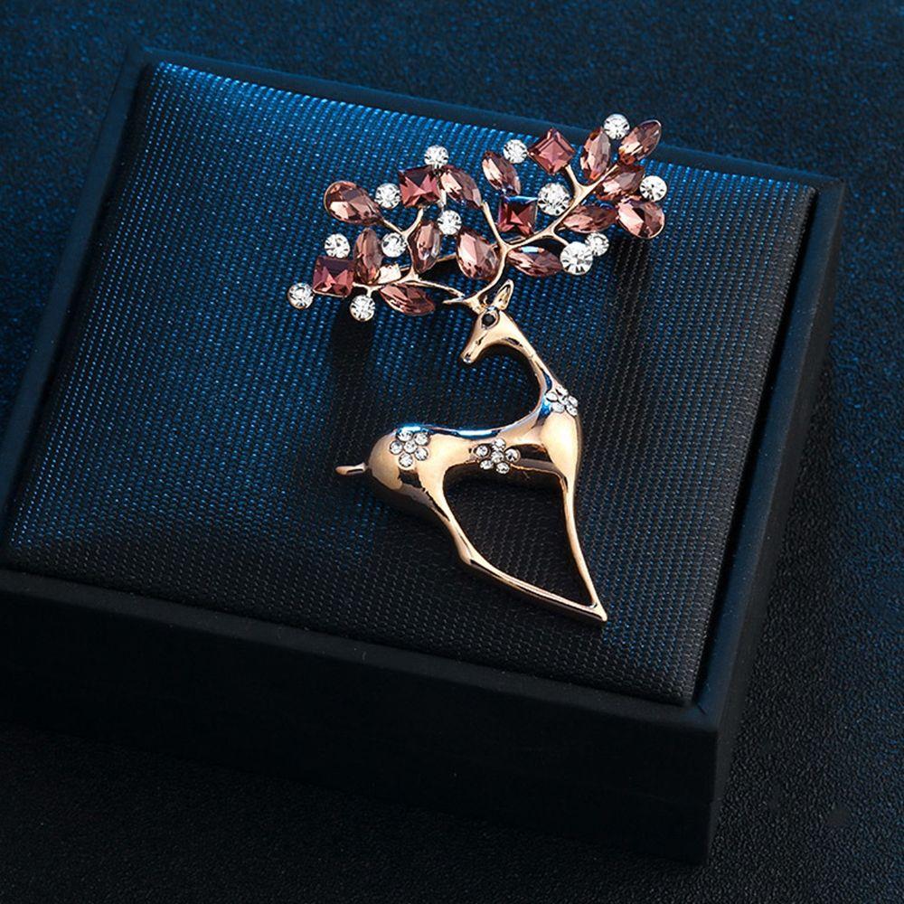 Christmas Reindeer Korean Style Brooches Female Jewelry Christmas Elk Brooches Rhinestone Pin