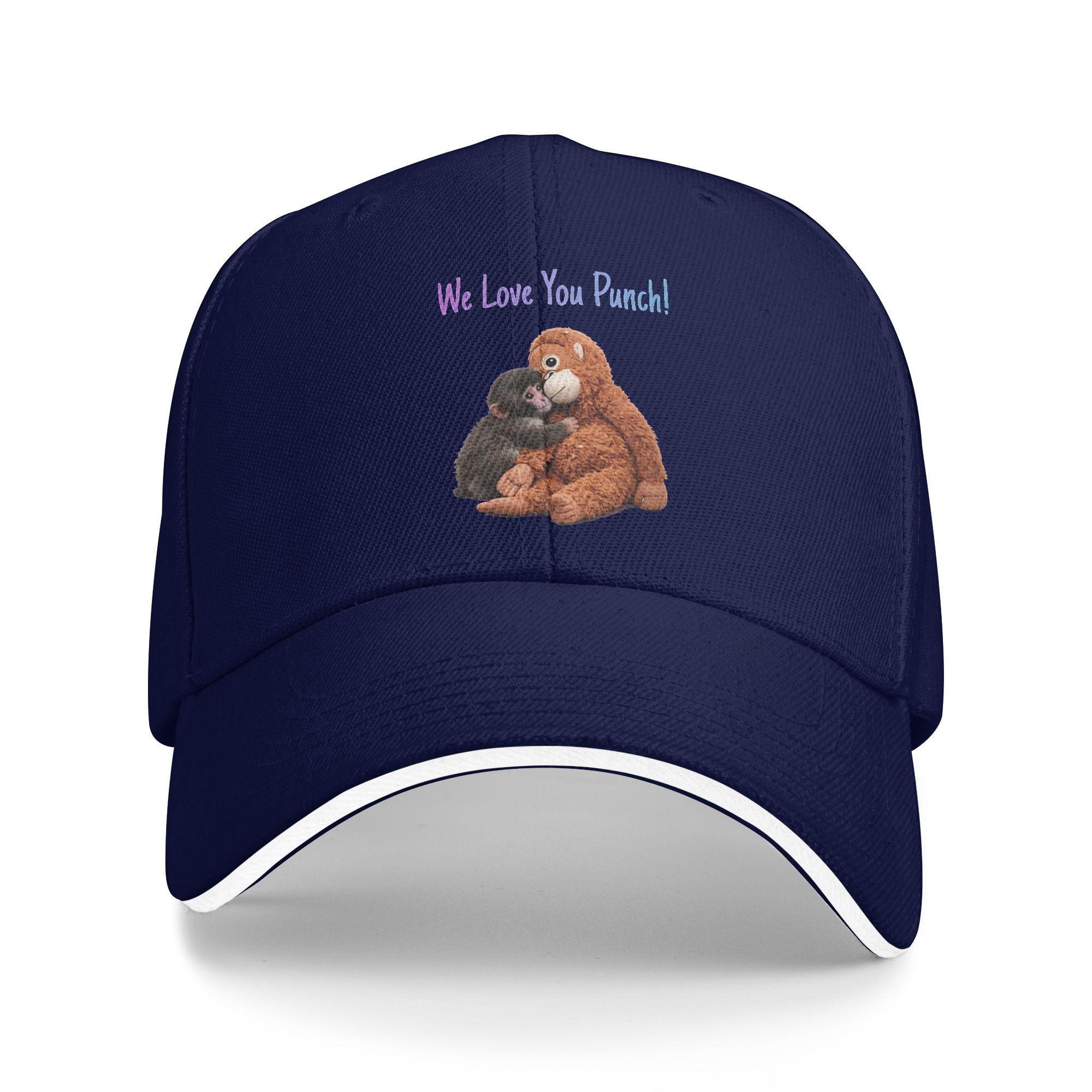 

Spring Casual Baseball Cap Punch Baby Monkey Hugging Orangutan Plushie Viral Cute Monkey Tennis Skate Trucker Hat For Men As Picture