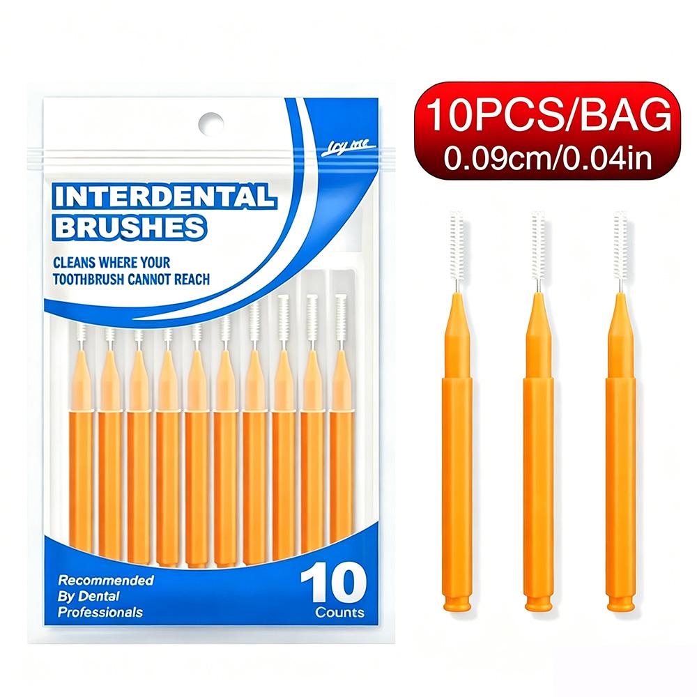 Daily Oral Hygiene Interdental Brush 0.09cm 0.04In Portable Teeth Interspace Cleaner Disposable Dental Gap Cleaning Too