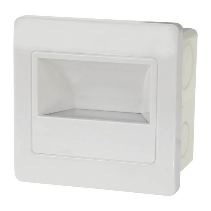 Square White LED Wall Light with 2W Microwave Sensor (EQ. 16W) 4200K Dim. 86x86mm