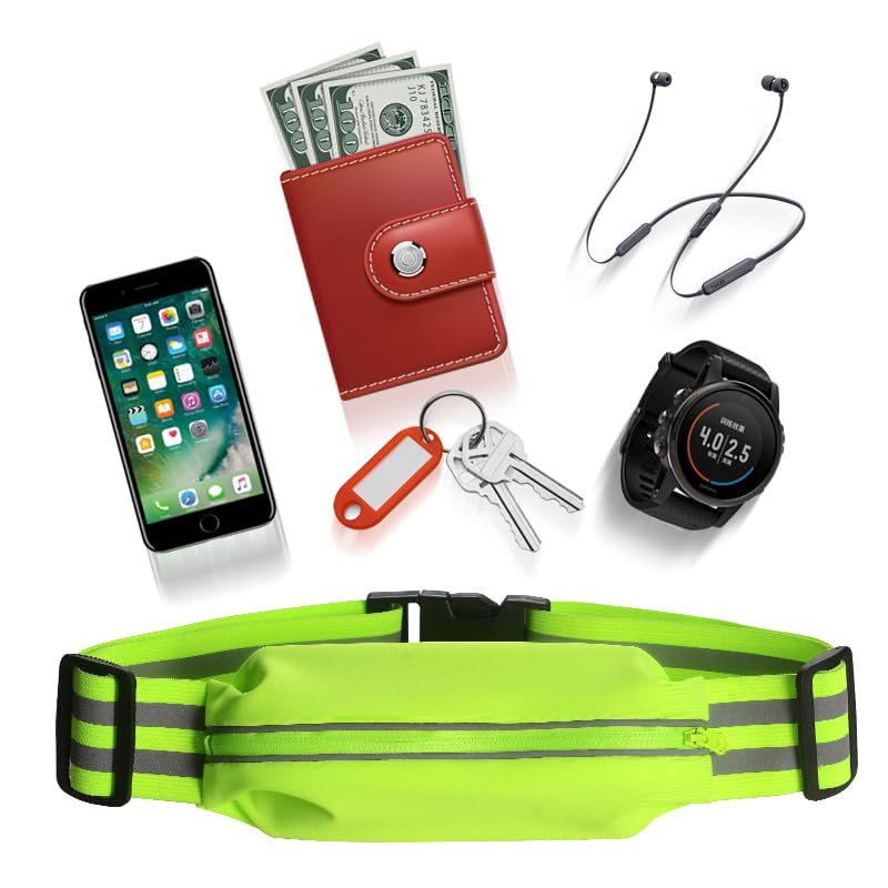 Augsion Running Pouch Reflective/High Elasticity/High Visibility/No Shaking/Waterproof/Sweatproof/Adjustable Belt Waist Pouch