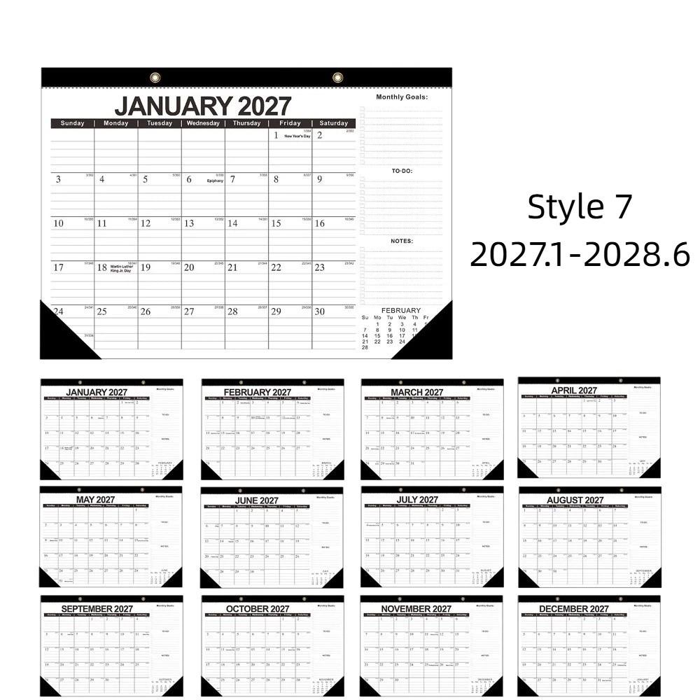 Creative Wall Calendar 2027 Floral Wall Calendar Yearly Agenda English Calendar  Agenda Organizer Style 7