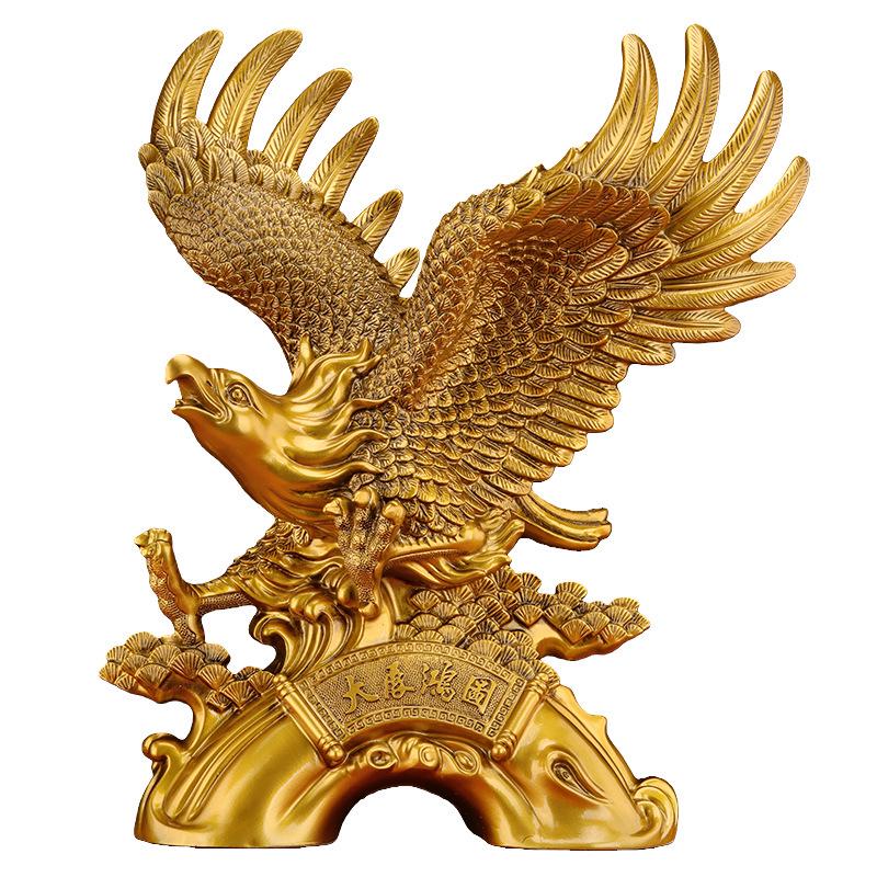 Grand Vision Eagle Figurine: Wealth & Prosperity Décor for Living Room, TV Stand, or Desk—Ideal for Housewarming and Company Celebrations