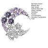 Brooch Moon Stars Design Sparkling Rhinestone Alloy Brooch Clothes Hair Hats Bags Brooch Pin Clothes Hair Hats Bags Accessory