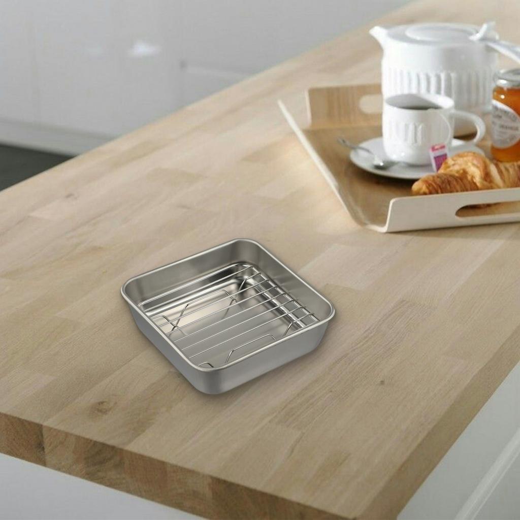 Stainless Steel Cake and Cookie Pan Set with Practical Cooling Rack Feature