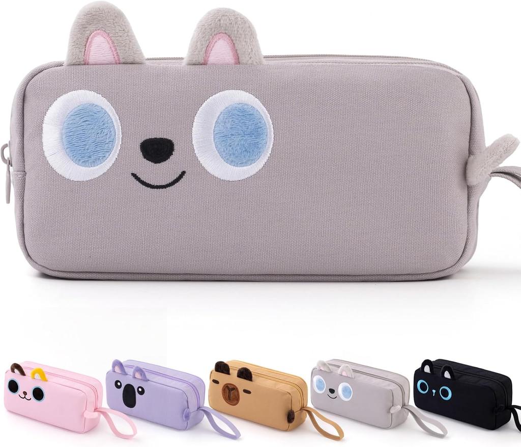 Cute Animal Pen Bag Adorable Animal Pattern Pencil Case Cartoon Pen Bag 3d Embroidered Embroidered Stationery Bag For School