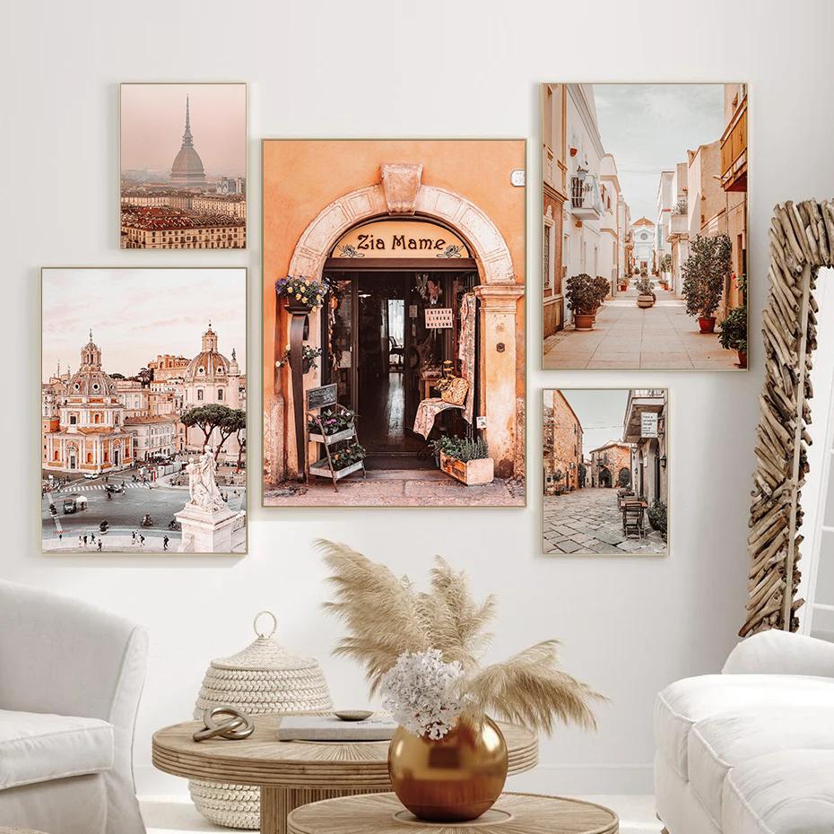 Classic Tourist City Italian Architecture Street Nordic Posters Prints Canvas Painting Wall Art Picture Living Room Home Decor