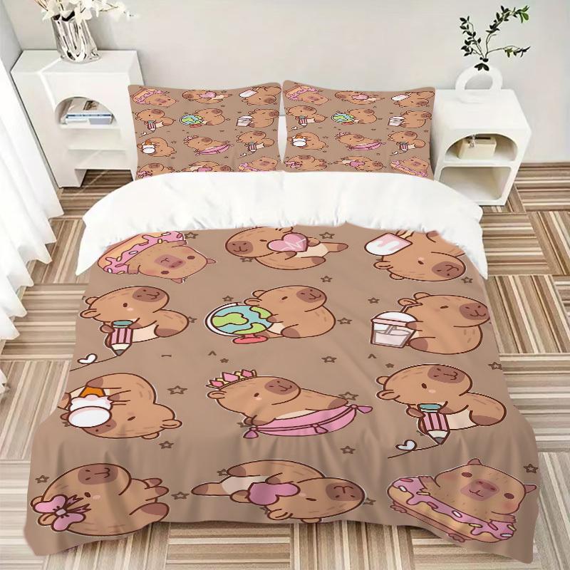 3pcs Anime Cartoon Design Bedding Set - Includes One Quilt Cover and Two Pillowcases (No Core) - Perfect for Bedroom and Guest Room Decorati