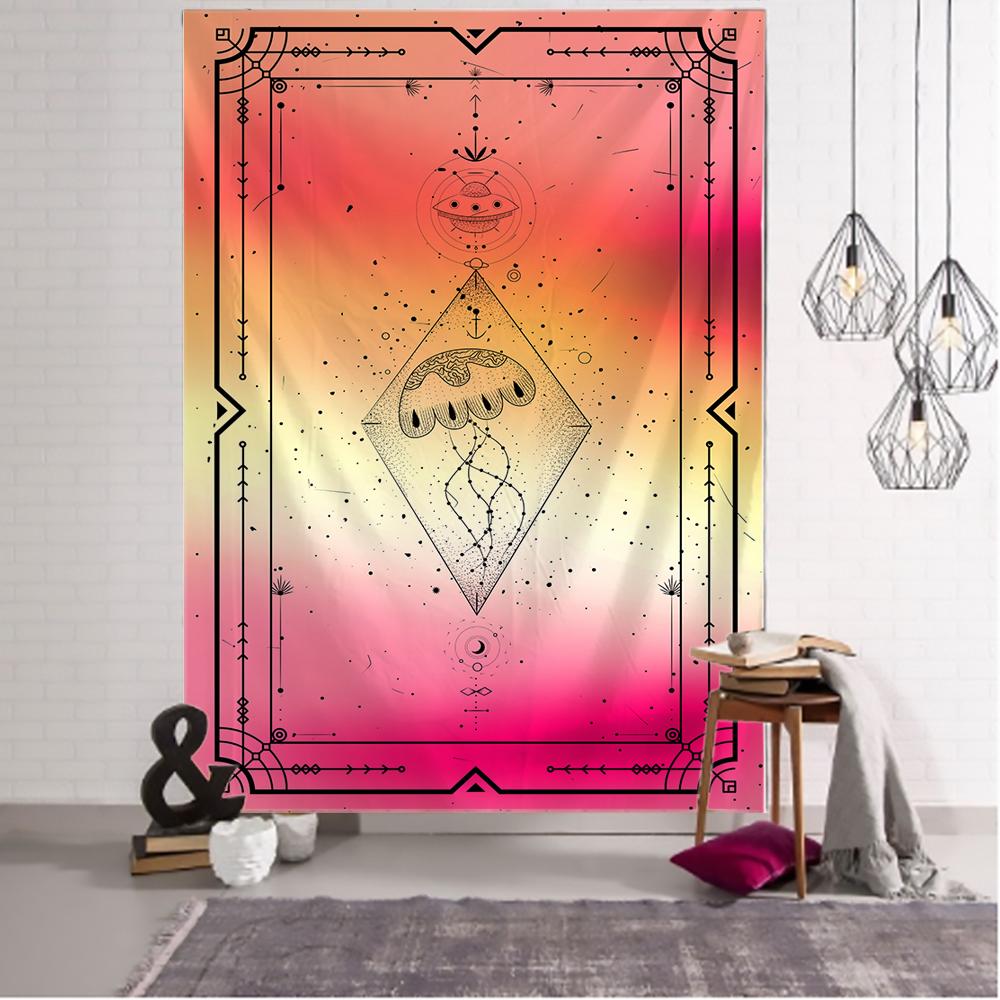 Witchcraft Tarot Tapestry Wall Hanging Colorful Sun Moon Starry Universe Psychedelic Tapiz Witchcraft Wall Cloth Tapestry