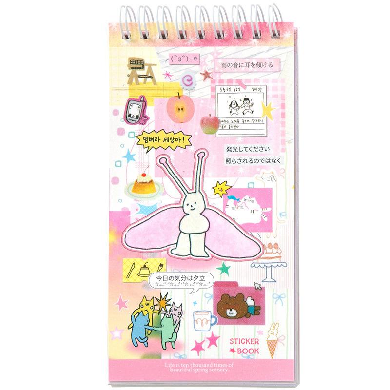 20Sheets Cartoon PET Sticker Book DIY Diary Decoration INS Hand Account Stickers Scrapbooking Kawaii Stationery School Supply