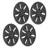 4pcs 19in Wheel Hub Cap Matte Black Anti Scratch Stylish Cool Replacement for Tesla Model Y 2020 to 2023