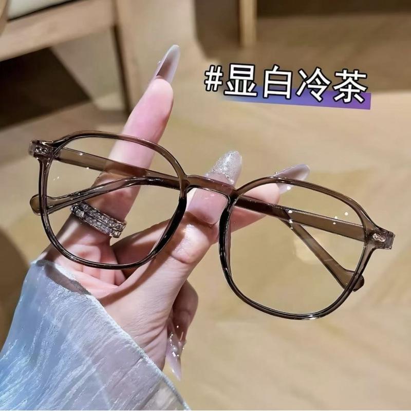 New ultra-light black frame reading glasses live broadcast elderly anti-blue high definition glasses fashionable large frame advanced flower glasses