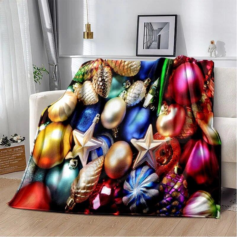 Desene animat Moș Crăciun Pom de Crăciun Fericit Cadou pentru copii Pătură moale de pluș, pătură de flanel Pătură pentru sufragerie dormitor canapea