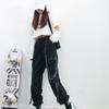 Women's Gothic Fashion High Waist Elastic Waist Overalls Punk Chain Hip Hop Pants Casual Street Tech Wear Plus Size S-4XL