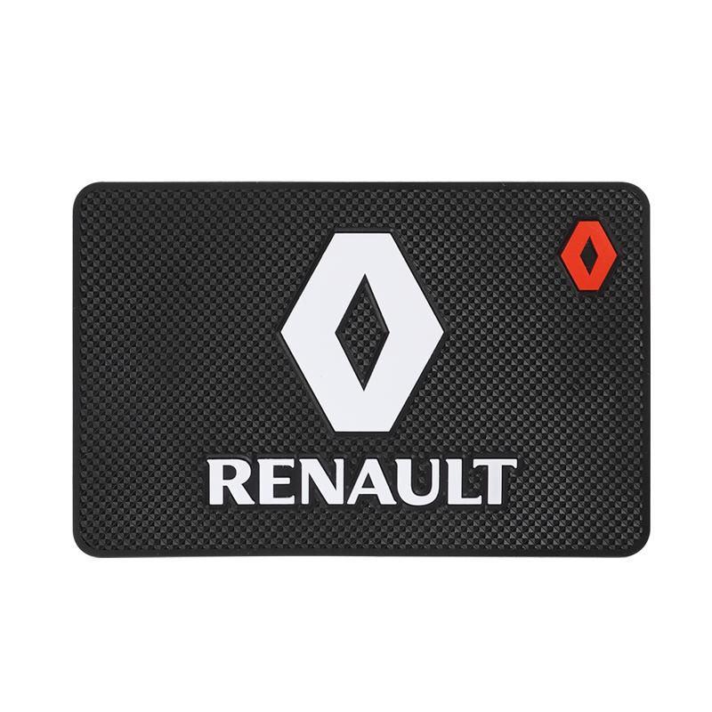 

2026 Hot For Renault Hub Caps 1Pcs Car Logo Non Slip Mat Auto Dashboard Sticky PVC Pad For Renault Megane 2 3 4 Twingo Clio Tali