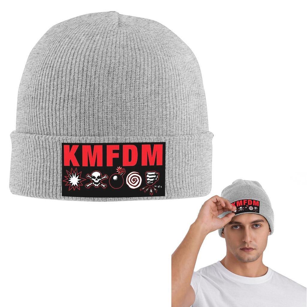 KMFDM Warm Knitted Cap Fashion Bonnet Hat Autumn Winter Outdoor Beanies Hats for Unisex Adult