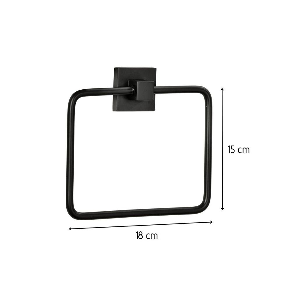 Matowy czarny wieszak na ręcznik Fackelmann New York ref. 86724