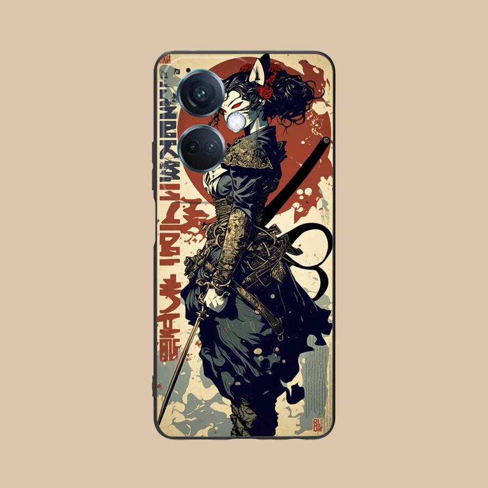 Retro Tattoo Girl Mobile Phone Case for OPPO Reno 14 13 12 11 10 9 8 7 6 5 F T Pro 5G Colorful Printing Cover Cellphones Luxury