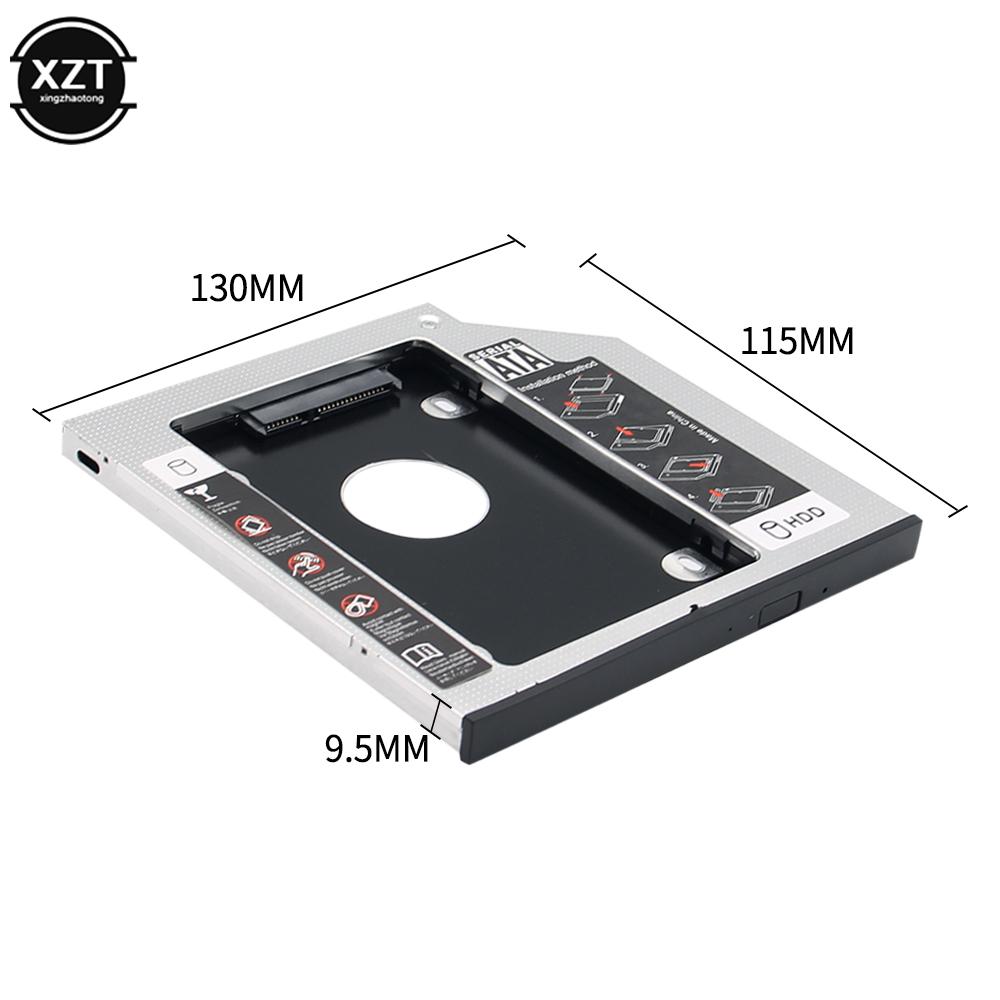 

New Second HDD Caddy 9MM 9.5MM SATA 3.0 for 2.5 SSD Case Hard Disk Drive Adapter for Laptop PC CD DVD-ROM Optibay Bay