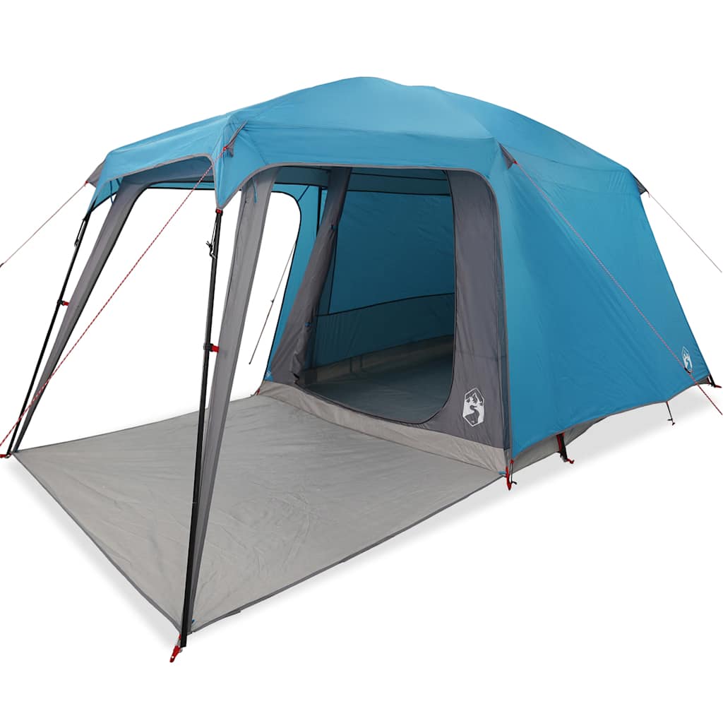 5 Person Camping Tent with Awning Blue Waterproof