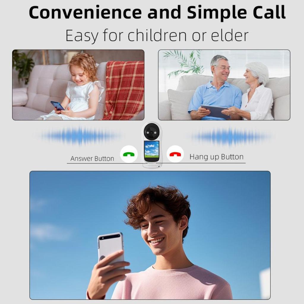Telecamera Wi-Fi PTZ da 3 MP Videochiamata con Schermo IPS da 2,8 Pollici Rilevamento del Pianto del Bambino Telecamera IP di Sicurezza Monitor per Bambini e Animali Domestici iCSee Smart Hom