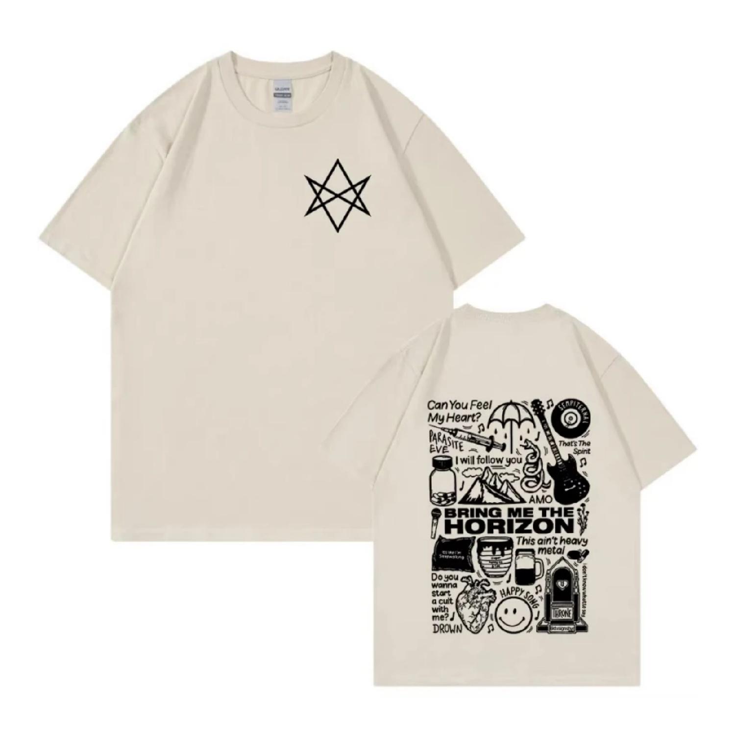 

BMTH BringMe TheHorizon Metal Band Merch T-shirt Men Women Vintage Hip Hop Oversized T Shirt Cotton Casual Short Sleeve T-shirts XXXXXL чорний