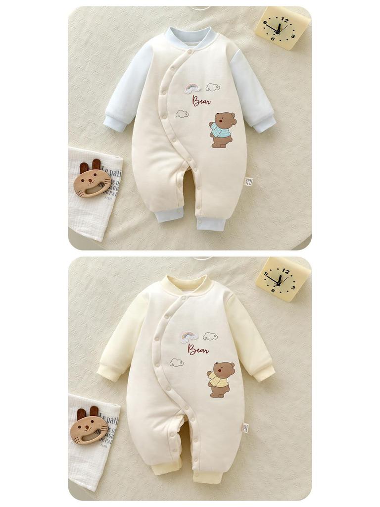 Regenbogenbär 7A Antibakterieller Baumwoll-gepolsterter Baby-Krabbel-Body 120g (Neugeborenes bis Kleinkind)